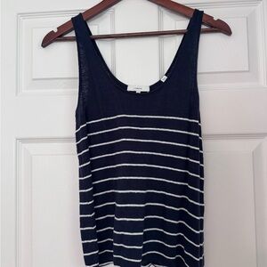 Vince Navy Striped Tank Top in XS
